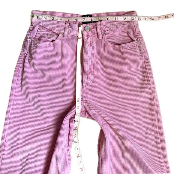 BDG URBAN OUTFITTERS Corduroy High & Wide Leg Pants 26 Pink Y2K Baddie Skater - Picture 9 of 10